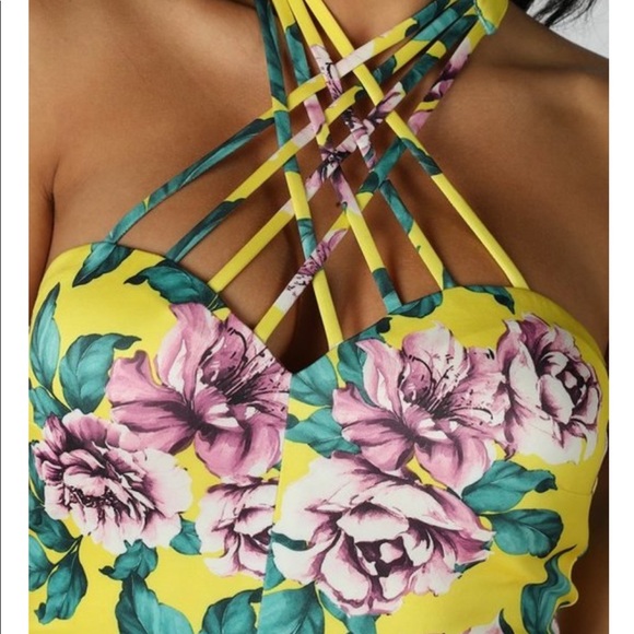 Criss-Cross Strappy Neck Print Dress s-xl NWT - Picture 4 of 7